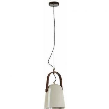 Kave Home - Lámpara de techo Zanie beige de 1 bombilla de acero y asa de madera