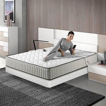 Colchón Deluxe Alpes Masajeador Eco-de con 16 Vibromotores Ondulantes, Tapa Desenfundable y Lavable 140x200 cm