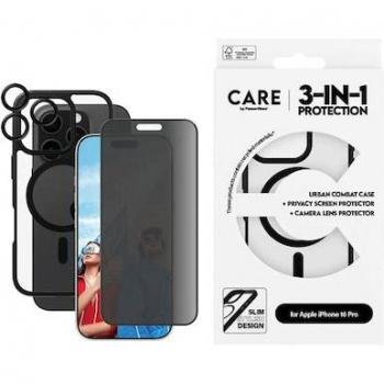 Protector de Pantalla 3 en 1 con Privacidad y Funda para iPhone 16 Pro - CARE by PanzerGlass