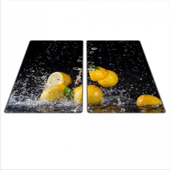 Universal Set de dos tablas para proteger: de Cristal de estufa, cerámica, inducción y Gas, cada Junta ha 4 silicona pies que proteger contra arañazos, Deep Color saturación gracias a los gráficos HD, dimensiones: 2 x 30 x 52 cm, tema: limón, co