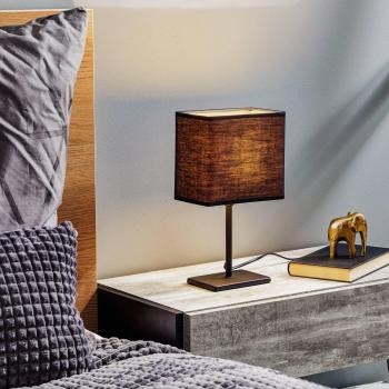 Lámpara de mesa Kate con pantalla de tela, negro/oro, E14, 1 luz