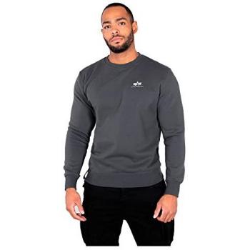 Sudadera Alpha Industries Basic con Logo Pequeño, Gris (Greyblack), Talla S
