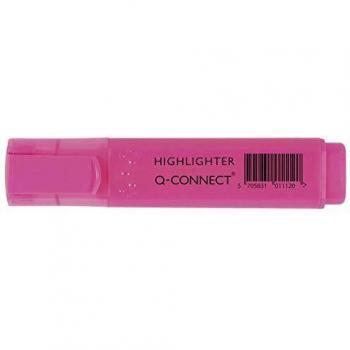 Q-Connect Rotulador Fluorescente Rosa Punta Biselada