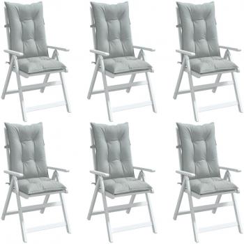 Cojines para silla respaldo alto 6 uds tela Color Antracita melange, Gris claro melange, Gris oscuro melange - Cojín Decorativo de Asiento vidaXL