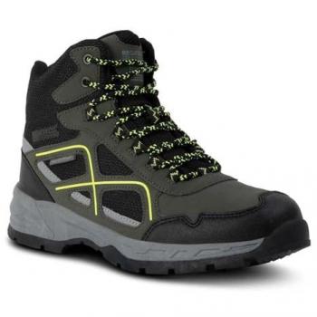 Regatta Vendeavour Men's Waterproof Hiking Boots - Dark Khaki/Lime Punch, Size 7.5