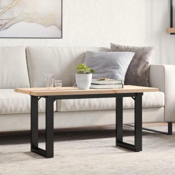 vidaXL O-Frame Coffee Table 90x40x45.5 cm Solid Pine Wood and Cast Iron