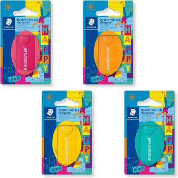 Sacapuntas Doble con Depósito Staedtler 512 Happy Color Surtido