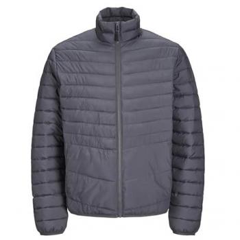 Chaqueta Acolchada Jack & Jones Modelo 'STATE' con Cuello Alto, Color Asfalto, Talla XXL