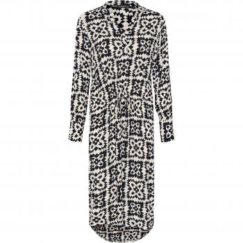 Soaked in Luxury Women's Long Sleeve Printed Midi Dress - Black, Size M