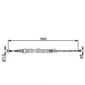 Cable de freno de mano BOSCH 1 987 477 817 para SKODA Octavia I y Combi, longitud 1700 mm