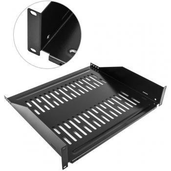 RackMatic - Bandeja rack de fijación frontal de 2U y profundidad 400 mm