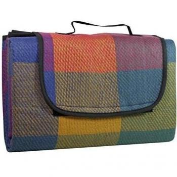 Idena 7578461-Manta de picnic, aprox.130x170 cm para 2 a 4 personas, parte inferior repelente al agua, parte superior con vellón, ideal para camping, picnics, festivales, playa, viajes y barbacoas