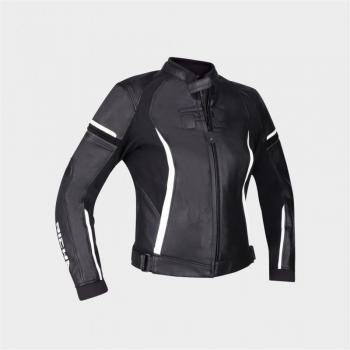 Chaqueta de Moto para Mujer Richa Laura Negro-Blanco, cuero, color negro y blanco, talla 34