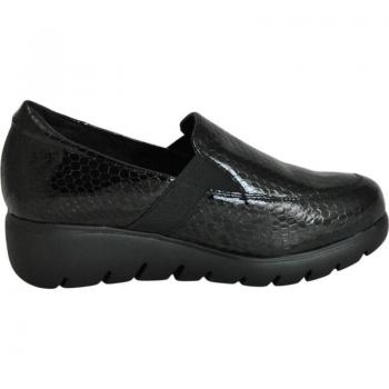 Mocasín con cuna para mujer Doctor Cutillas, negro, cómodo para plantillas