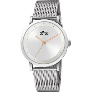 Reloj Lotus Trendy 18790/1 para Mujer, Esfera Plateada, Diámetro de 35 mm, Acero Plateado