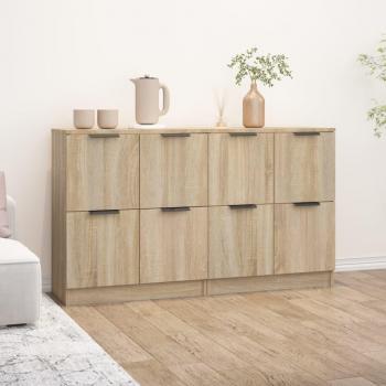 Aparadores 2 uds madera contrachapada roble Sonoma 60x30x70 cm Mueble de Almacenaje de Salón, Buffet para salón, Armario Auxiliar, Armario de Almacenamiento Vidaxl Marr