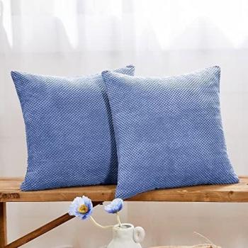 Deconovo Fundas Almohadas de Pana, 2 Piezas, Protector Sofa Cama Coche, Habitacion Dormitorio, 60x60cm, Violeta