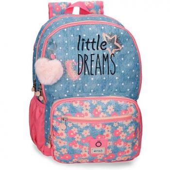 Enso Mochila Little Dreams Doble Compartimento 32 cm x 44 cm x 17 cm en Poliéster Rosa