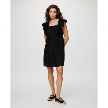 Vestido corto Vila Pimma negro manga sisa para mujer
