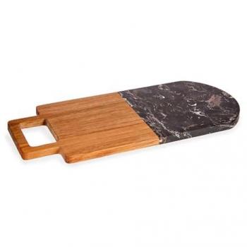 Tabla de Cortar de Mármol y Madera Negra San Ignacio Kinvara 38x18 cm