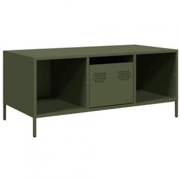 Mesa de centro acero laminado frío verde oliva 101,5x50x43,5 cm