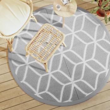 Alfombra exterior gris Ø 160 cm en PP