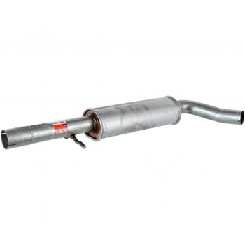 Silenciador central e intermedio BOSAL 105-497, fabricado en acero inoxidable, con diseño de alta resistencia a la corrosión, compatible con diversos modelos de vehículos, fácil instalación y rendimiento óptimo en la reducción de ruido del sistema
