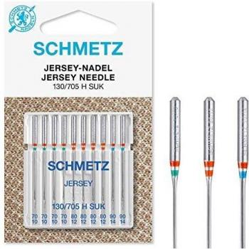 Schmetz - Juego de agujas para máquina de coser 130/705 H SUK, 10 agujas para punto, grosor de la aguja: 4 de 70/10, 4 de 80/12, 2 de 90/14