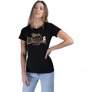 Camiseta de Manga Corta Lonsdale Bantry Negra para Mujer