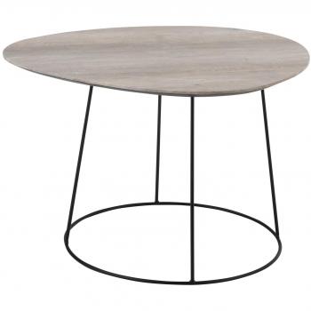 Mesa de centro ovalada de madera y metal natural Smaly L 69 cm