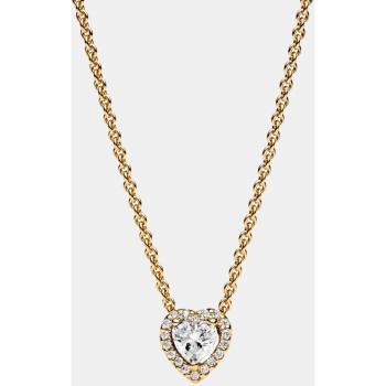 Pandora Timeless Sparkling Heart Necklace - 14k Gold-Plated with Cubic Zirconia - 45cm