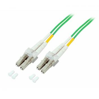 Cable de fibra óptica Duplex LC-LC 50/125µm, OM5, LSZH, verde lima, 2.0mm, 25m