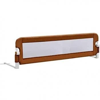 Barandilla de seguridad cama de niño poliéster taupe 150x42 cm