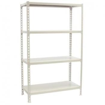Estantería Metálica Simonclick Plus 4 Baldas, 1500x1000x300 mm, Blanco, Sin Tornillos, Soporta 180 kg