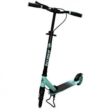 KRF Patinete Scooter Urban City 145 con frenos, Aguamarina, Azul Claro Negro, Unisex Adulto, Talla Única