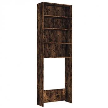 Armario de lavadora color roble ahumado 64x24x190 cm