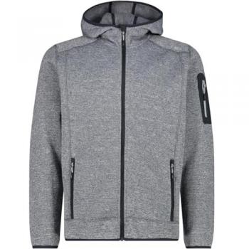 CMP Men's Fleece Hoodie Jacket with Fixed Hood - Grey, Size 54