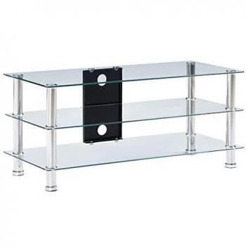 vidaXL Mueble de televisor vidrio templado transparente 90x40x40 cm