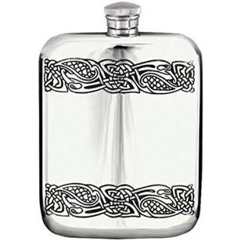 English Pewter Company celta diseño 6 oz Petaca de peltre