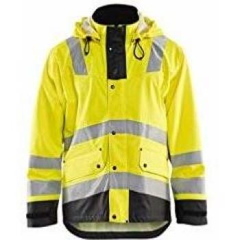 Chaqueta Impermeable de Alta Visibilidad Nivel 2 - Amarillo Fluorescente/Negro XXL