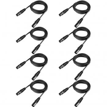 Neewer Pack de 8 Piezas de 6,5 pies/2 m Cables DMX escenario luz con 3 pines señal XLR macho a conector hembra para moviendo cabeza luz Par luz foco de techo con entrada XLR y salida