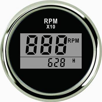 ELING Tacómetro digital universal RPM REV Contador RPM con cronómetro 52mm