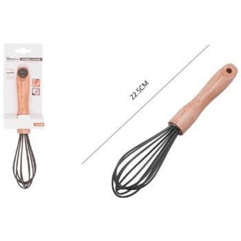 Batidor de Silicona con Mango de Madera 22.5 cm