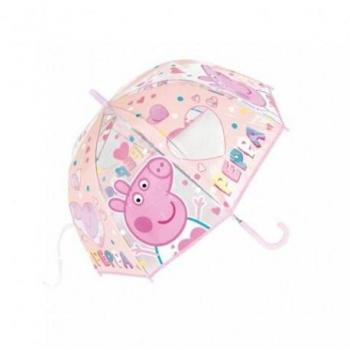 Paraguas Burbuja Transparente con Diseño de Peppa Pig, Apertura Manual, Diámetro 48cm