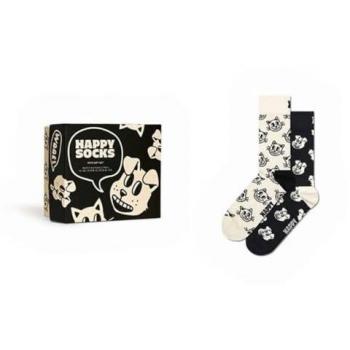 Happy Socks - Juego de 2 calcetines para mascotas, multicolor, talla 36-40