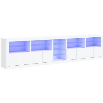Armario aparador con luces LED blancas 283x37x67 cm
