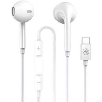 Auriculares Intrauditivos Tellur Basic Urbs Tipo-C Blancos con Micrófono en Línea