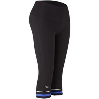 Naffta Running - Pantalón pirata para mujer, color negro / azul Francia, talla M