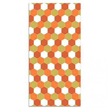 Alfombra Vinílica Mosaico Hexágonos Naranja 200x200 cm - Antideslizante e Ignífuga para Cocina y Salón - Alfombra Grande de PVC