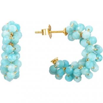 Pendientes Salblai Trendcon de Luxenter en Plata de Ley 925 bañada en oro amarillo de 18K con Amazonita